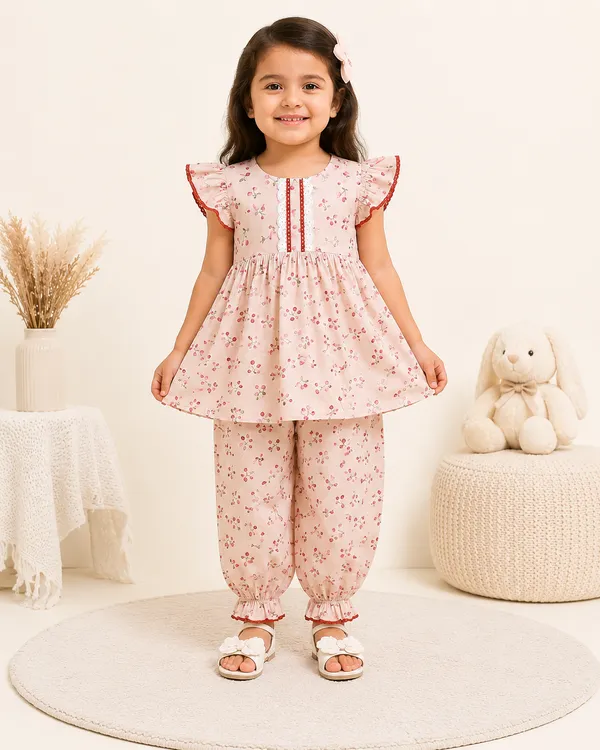 Girls_Cherry_Blossom_Cotton_Tunic_&_Harem_Pants_Co-Ord_Set