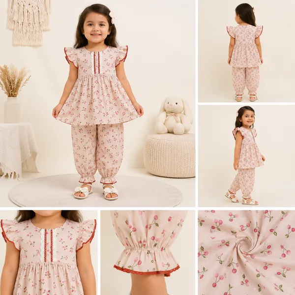 Girls_Cherry_Blossom_Cotton_Tunic_&_Harem_Pants_Co-Ord_Set