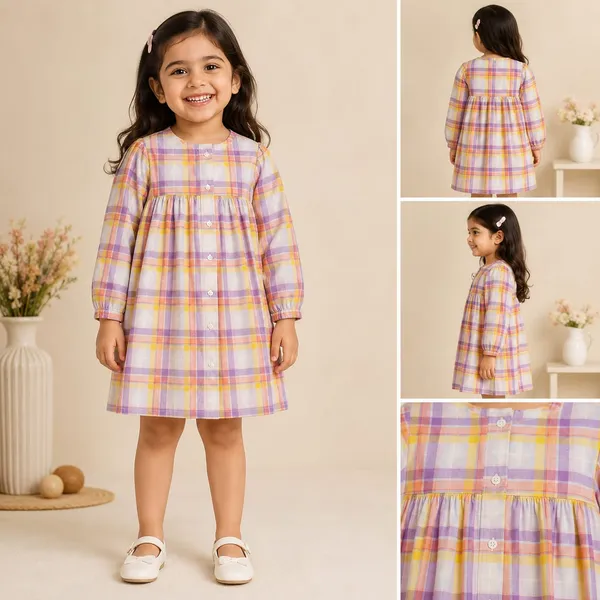 Girls_Pastel_Plaid_Cotton_A-Line_Dress_With_Long_Sleeves