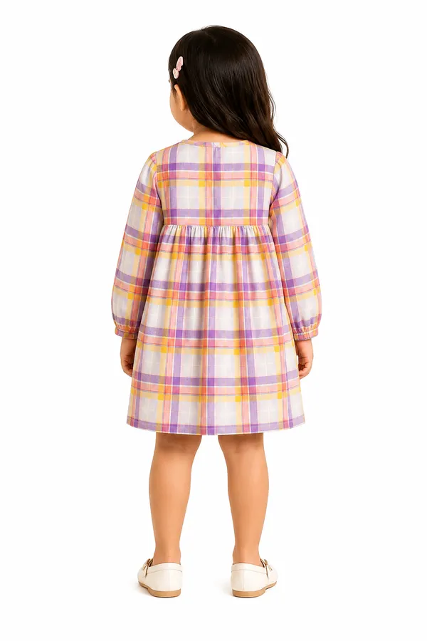 Girls_Pastel_Plaid_Cotton_A-Line_Dress_With_Long_Sleeves