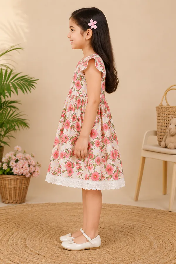 Girls_Pink_Floral_Printed_Cotton_Fit_&_Flare_Dress_With_Lace_Hem