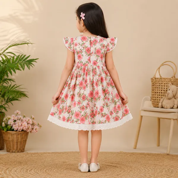 Girls_Pink_Floral_Printed_Cotton_Fit_&_Flare_Dress_With_Lace_Hem