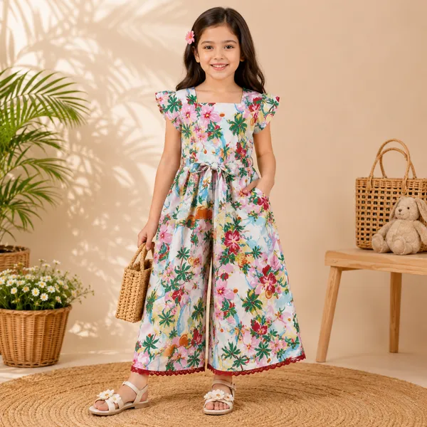 Girls_Tropical_Floral_Printed_Square_Neck_Cotton_Jumpsuit_With_Waist_Tie