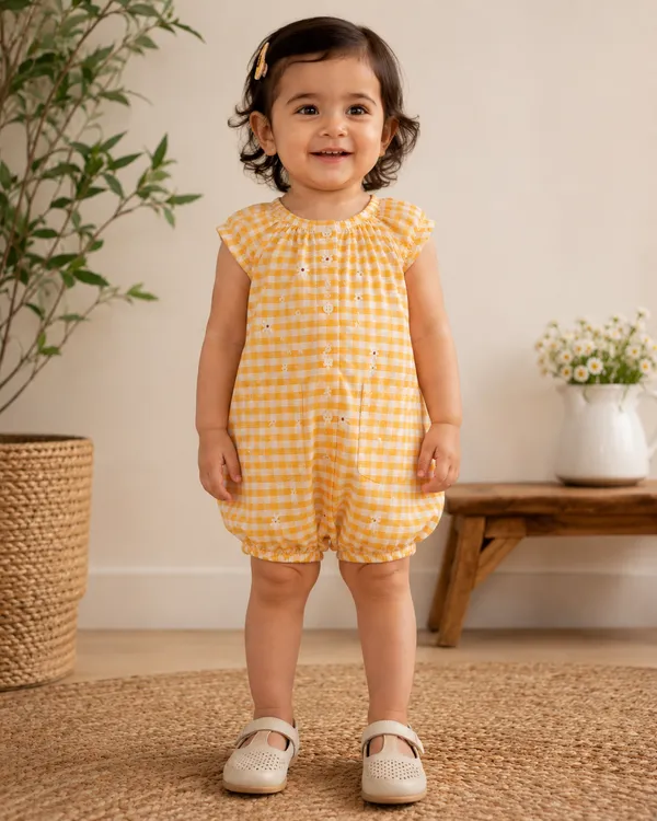 Sunshine_Daisy_Gingham_Cotton_Romper