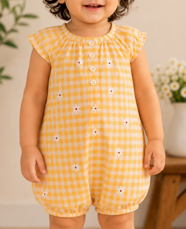 Sunshine_Daisy_Gingham_Cotton_Romper