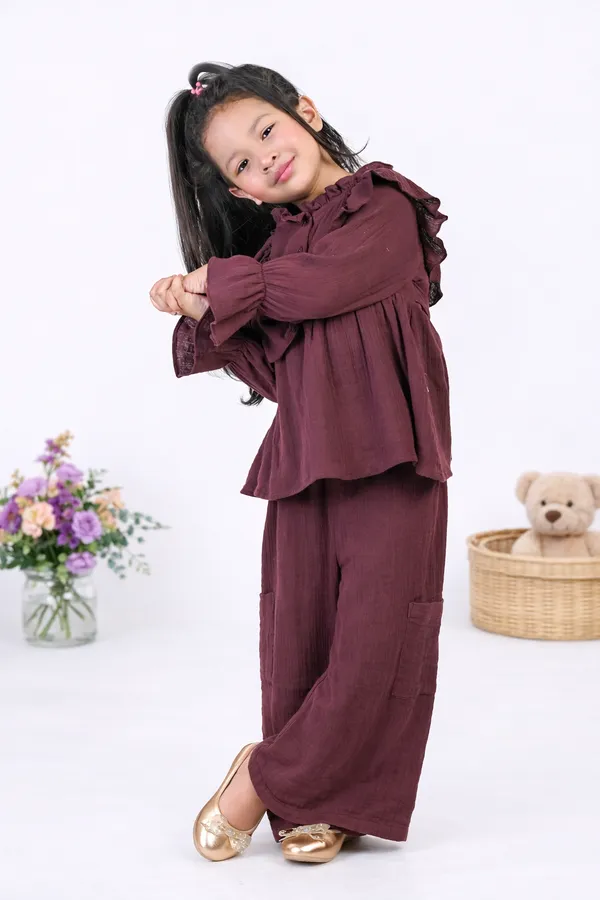Brown_Cotton_Full_Sleeves_Coord_Set_For_Girls