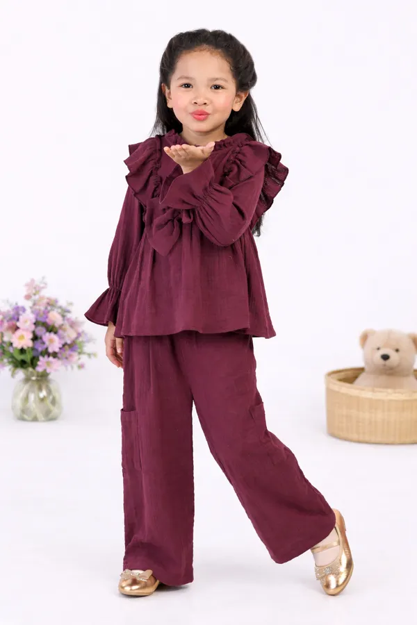 Brown_Cotton_Full_Sleeves_Coord_Set_For_Girls
