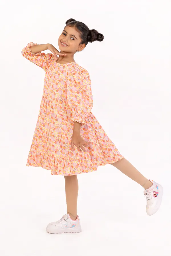 Multicolor_Cotton_Floral_Full_Sleeves_Dress_For_Girls