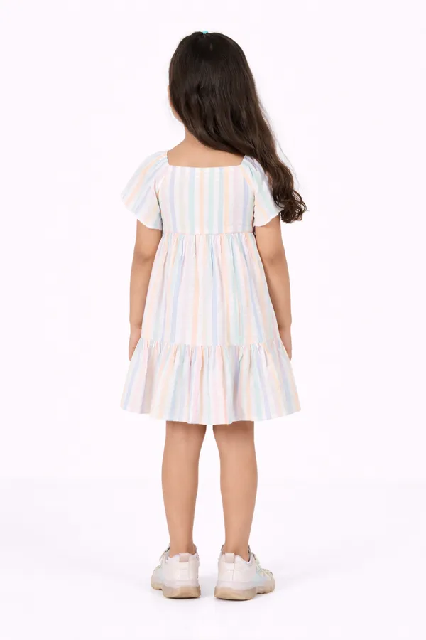 Multicolor_Cotton_Striped_Dress_With_Tie-Up_Waist_For_Girl
