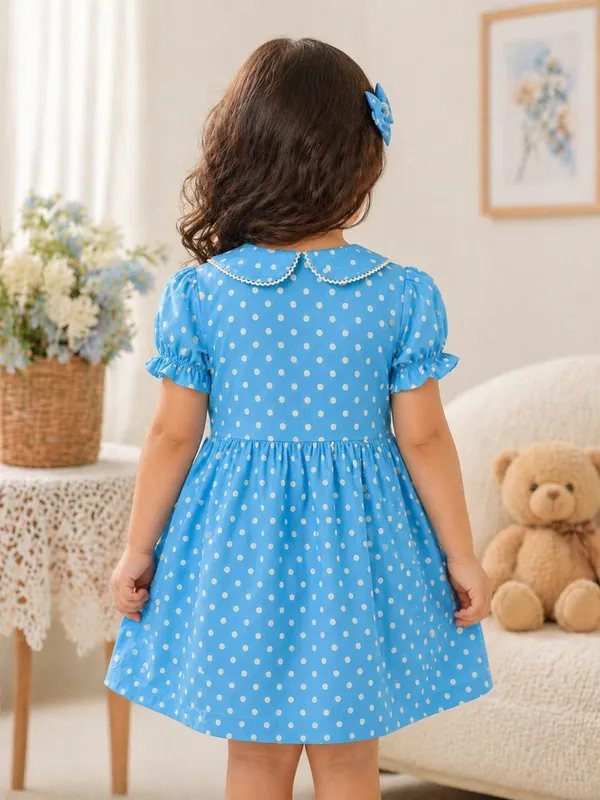 Toddler_Skyblue_Polka_Dot_Dress_With_Lace_Work