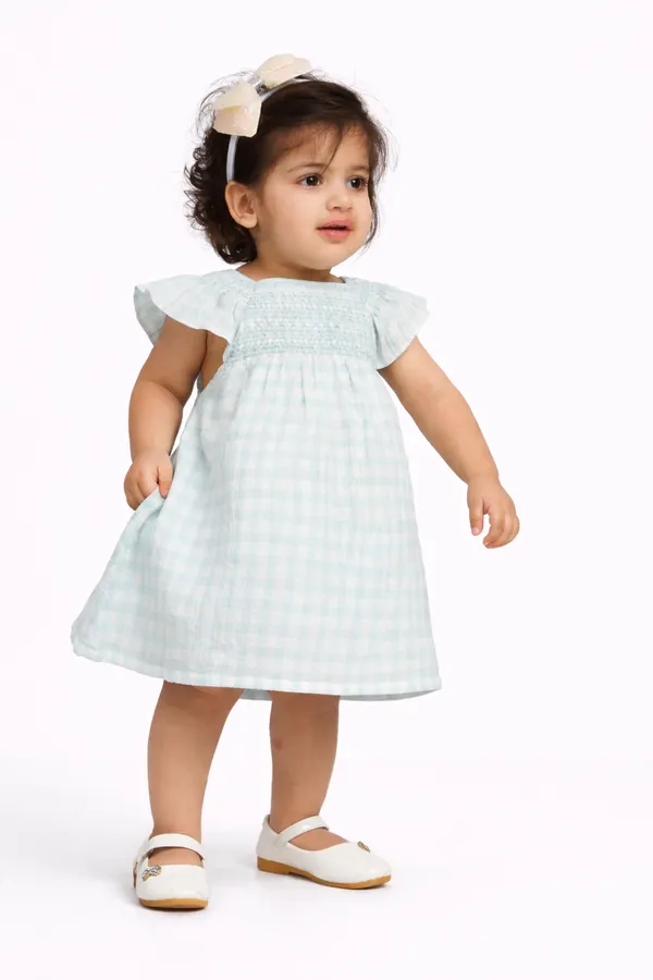 Blue_Cotton_Smocked_Check_Dress_With_Bloomer_For_Infant