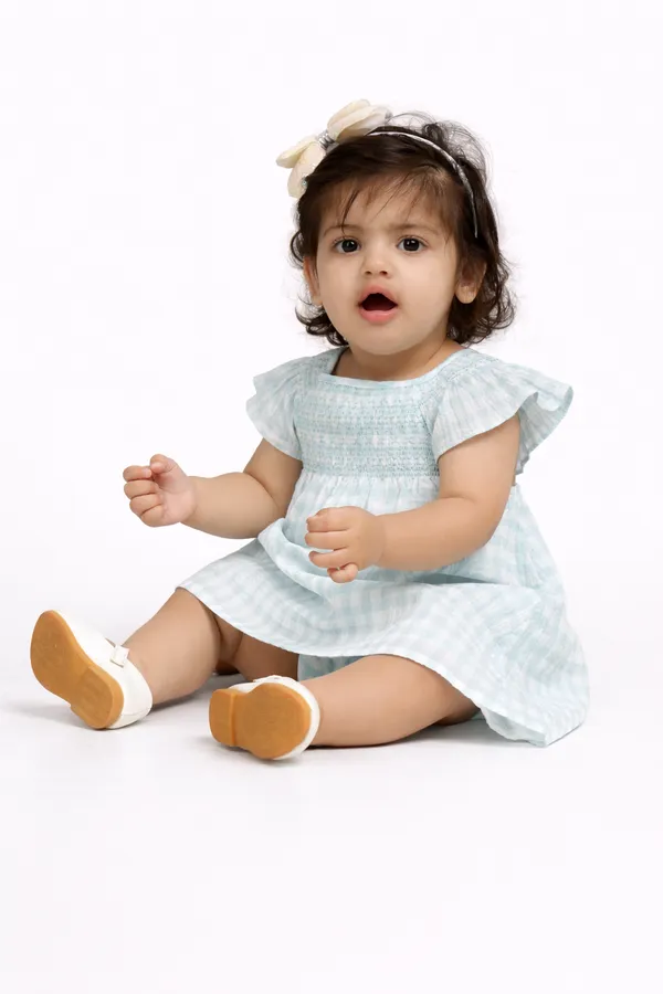 Blue_Cotton_Smocked_Check_Dress_With_Bloomer_For_Infant