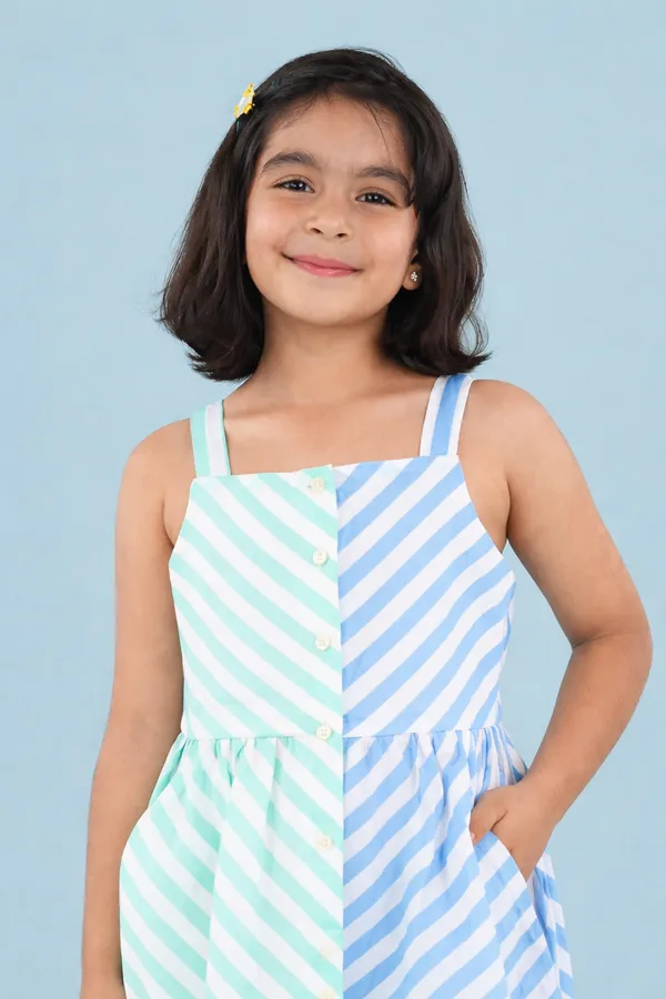 Blue_Cotton_Shoulder_Straps_Striped_Print_Fit_Flare_Dress_For_Girls