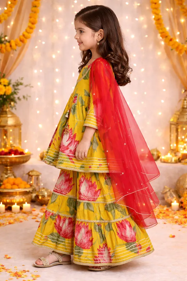 Yellow_Lotus_Printed_Cotton_Sharara_Set_For_Girls