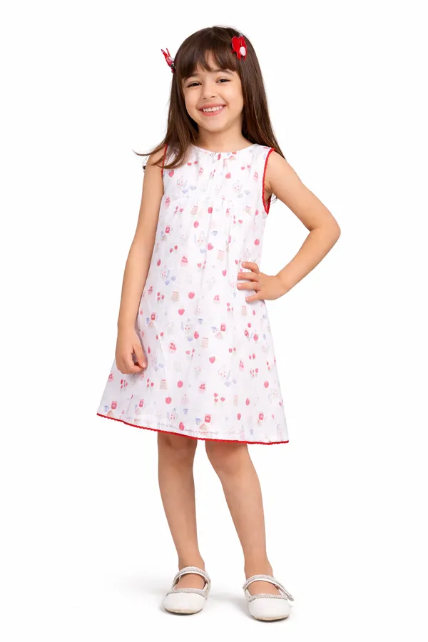 White_Cotton_Dress_With_Digital_Print_And_Border_For_Girl