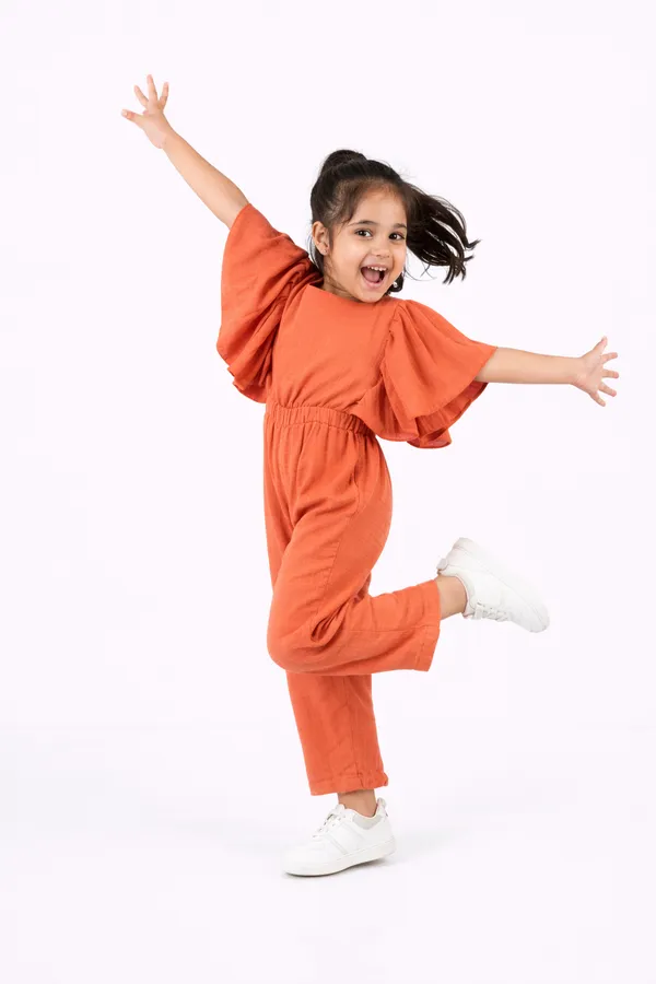 Rust_Cotton_Rust_Text_Jumpsuit_For_Girl