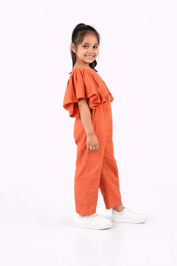 Rust_Cotton_Rust_Text_Jumpsuit_For_Girl