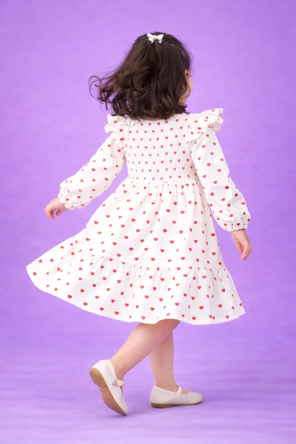 Off_White_Cotton_Text_Printed_Dress_For_Girls