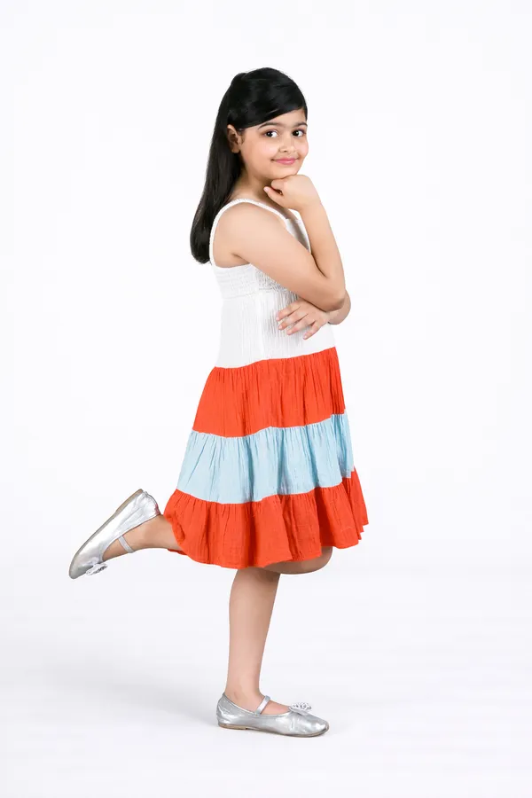 Multicolor_Cotton_Smocked_One_Piece_Dress_For_Girls