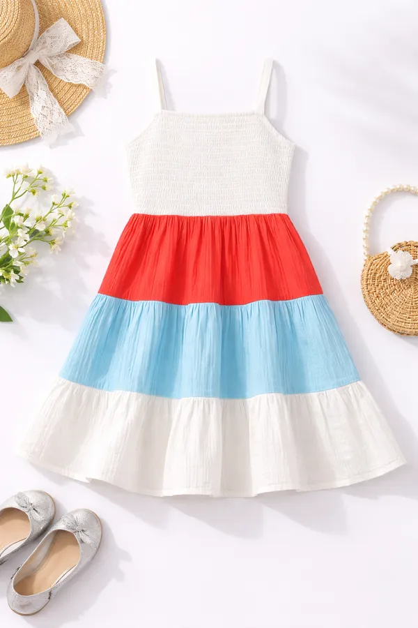 Multicolor_Cotton_Smocked_One_Piece_Dress_For_Girls