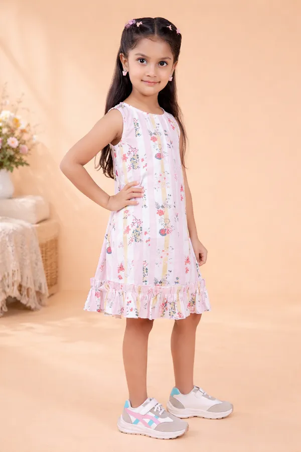 Multicolor_Cotton_Summer_Cool_Printed_Dress_For_Girls