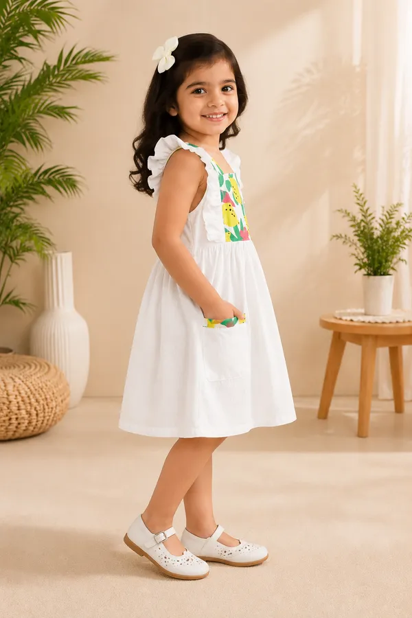 White_Cotton_Dress_With_Printed_Yoke_For_Girl