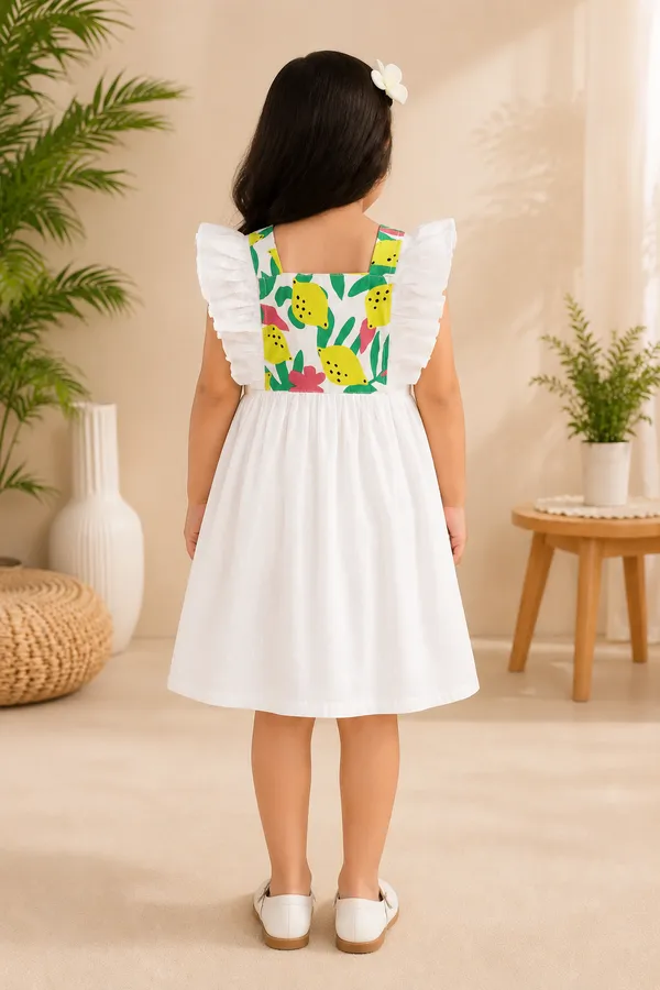 White_Cotton_Dress_With_Printed_Yoke_For_Girl