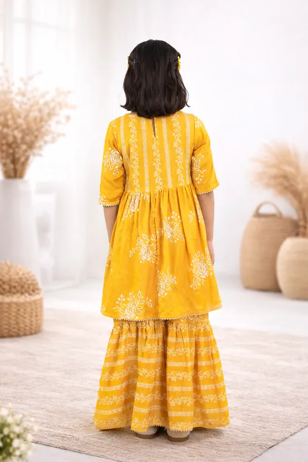 Yellow_Cotton_Ethnic_Sharara_Set_Festive_Wear_For_Girls