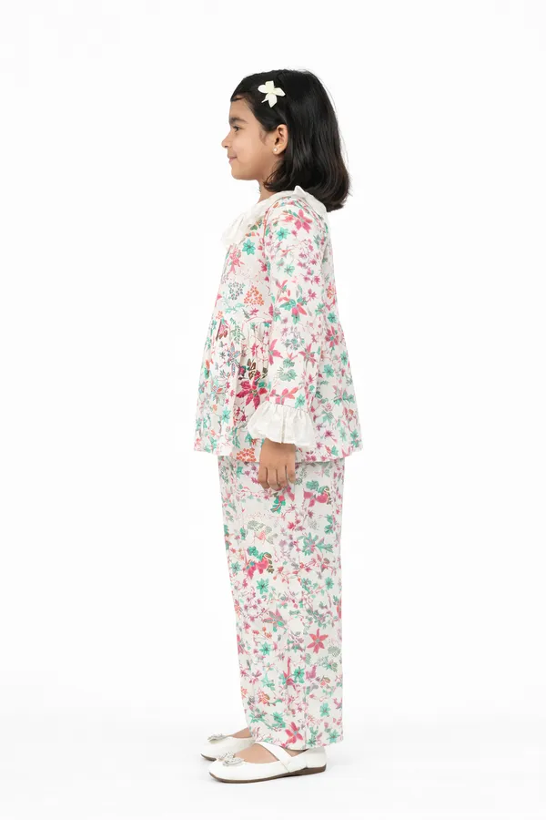 Orange_Cotton_Printed_Round_Neck_Top_Trousers_Clothing_Set_For_Girls