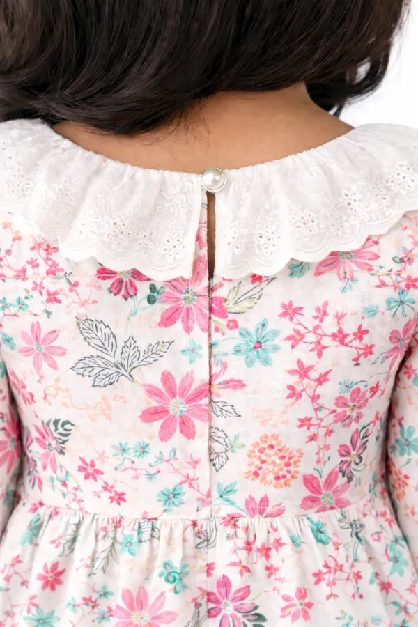 Orange_Cotton_Printed_Round_Neck_Top_Trousers_Clothing_Set_For_Girls