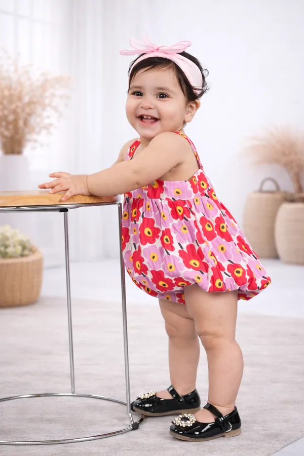 Multicolor_Cotton_Printed_Bodysuit_With_Shoulder_Straps_For_Girls