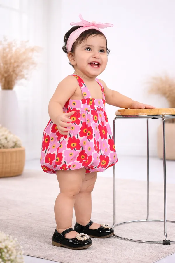 Multicolor_Cotton_Printed_Bodysuit_With_Shoulder_Straps_For_Girls