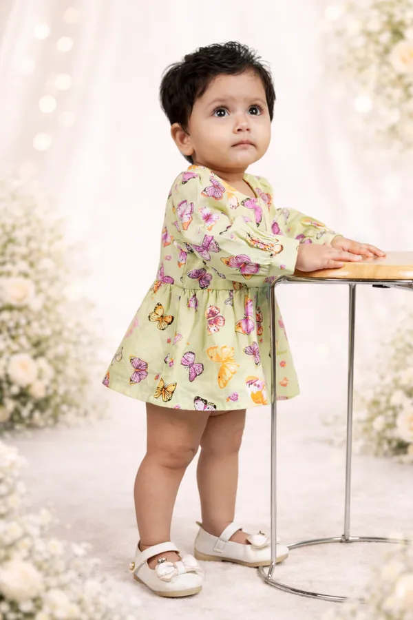 Green_Cotton_Conversational_Print_Fit_Flare_Dress_For_Girls