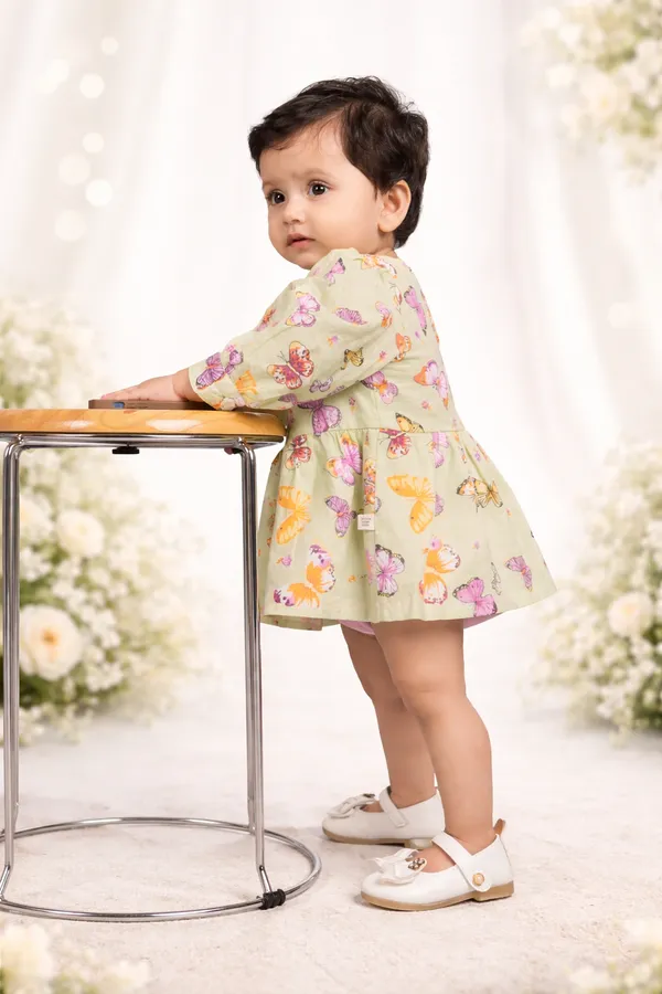 Green_Cotton_Conversational_Print_Fit_Flare_Dress_For_Girls