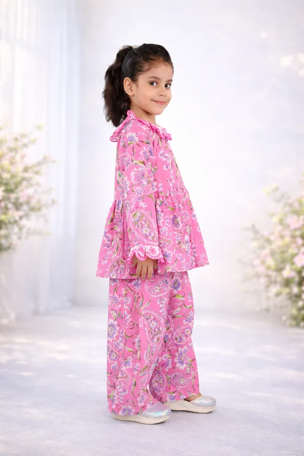 Orange_Cotton_Printed_Coord_Set_For_Girls