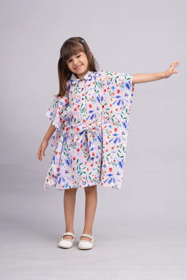 Multicolor_Cotton_Digital_Printed_Kaftan_Dress_For_Girl