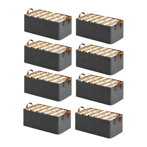 INNWYN_8PCS_Wardrobe_Organizer_for_Clothes_with_Metal_Frame_Rectangle_Storage_Baskets_for_Clothing_Fabric_Storage_Box_with_Handles_Shelf_Basket_for_Storage_Clothes_(8_PCS,_Big_Storage_Box)