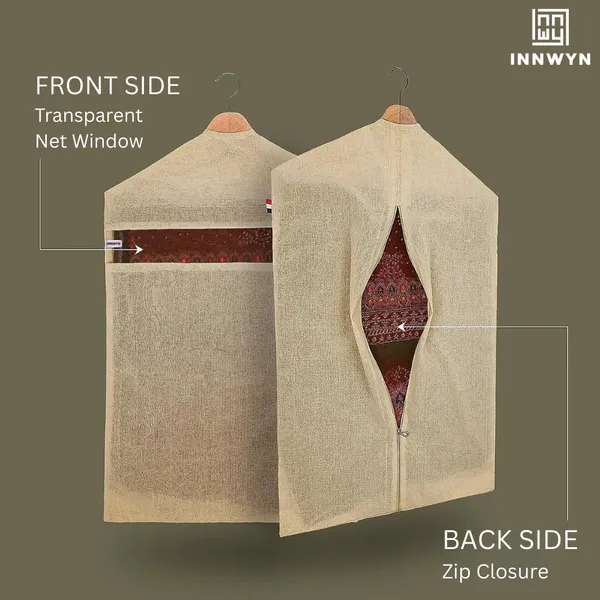 Pack_Of_3_Off-White_Cotton_Canvas_Storage_Bags_(17_X_14_X_7_Inches)_+_Set_Of_6_Cotton_Saree_Covers_With_Button_+_Set_Of_3_Hanging_Cotton_Saree_Covers_(28_X_18_Inches)