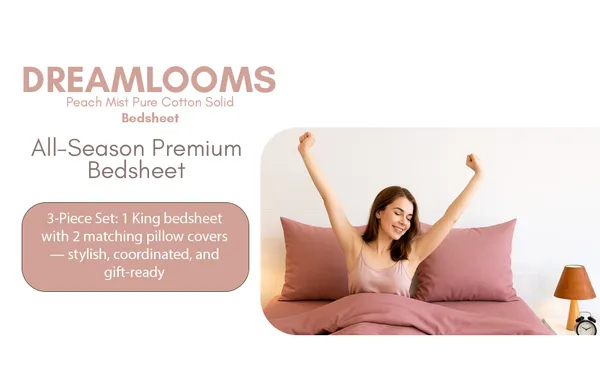 Peach_Mist_Heritage_Luxe_Pure_Cotton_Solid_Bedsheet
