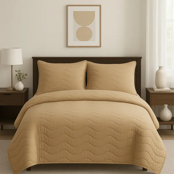 Elegant_Beige_Vistara_Dyed_Microfiber_Solid_Bed_Cover_Set