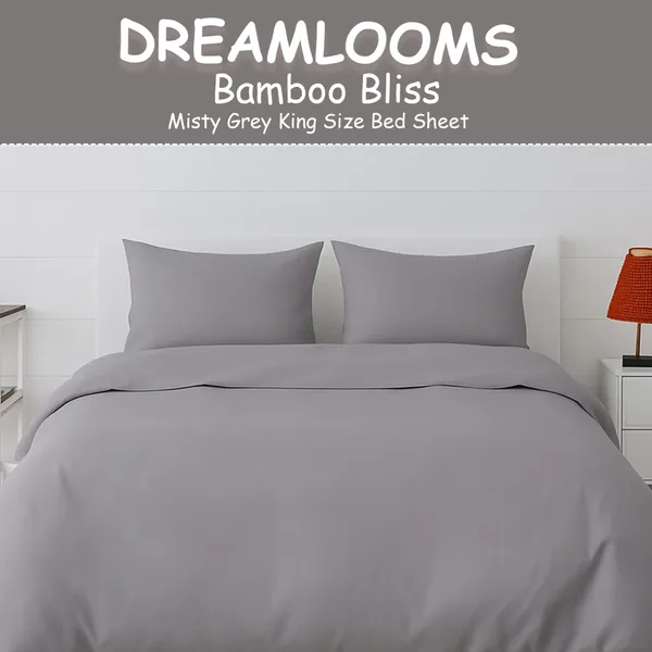 Misty_Grey_Bamboo_Bliss_Pure_Bamboo_Solid_Bedsheet