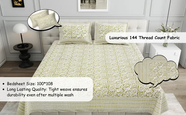 Elite_Nature_Harmony_Yellow_Cotton_Printed_King_Size_Bedsheet