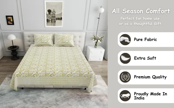 Elite_Nature_Harmony_Yellow_Cotton_Printed_King_Size_Bedsheet