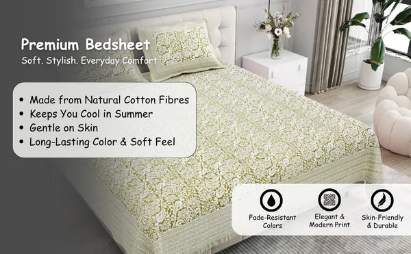 Elite_Nature_Harmony_Yellow_Cotton_Printed_King_Size_Bedsheet