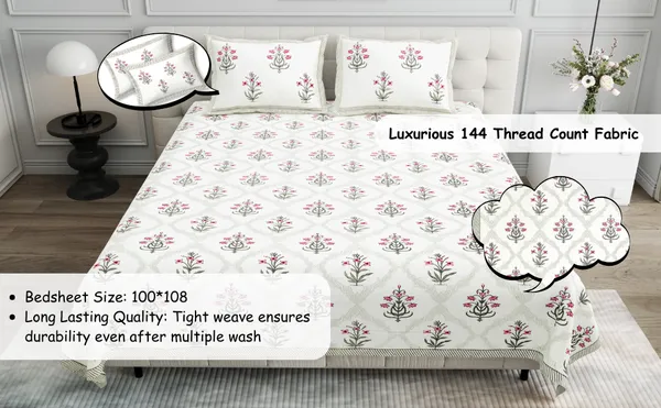 Elite_Floral_Pink_Cotton_Printed__King_Size_Bedsheet