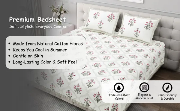 Elite_Floral_Pink_Cotton_Printed__King_Size_Bedsheet