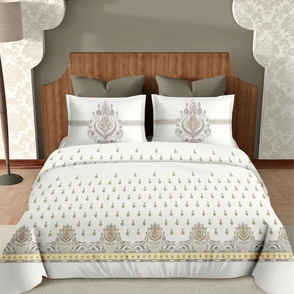 Orange_Pure_Cotton_Royal_Jewel_Printed_Bedsheet