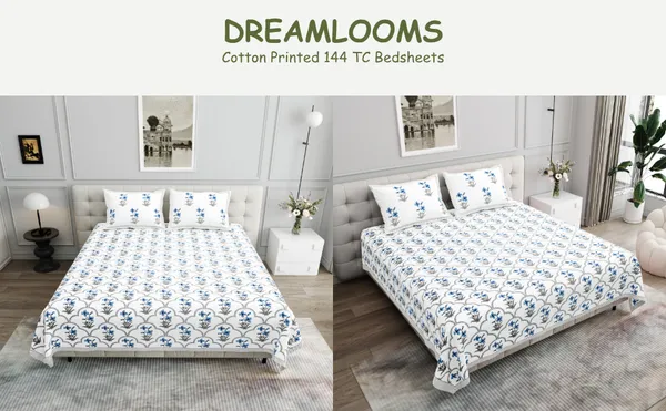 Elite_Tropical_Bloom_Blue_Cotton_Printed_King_Size_Bedsheet