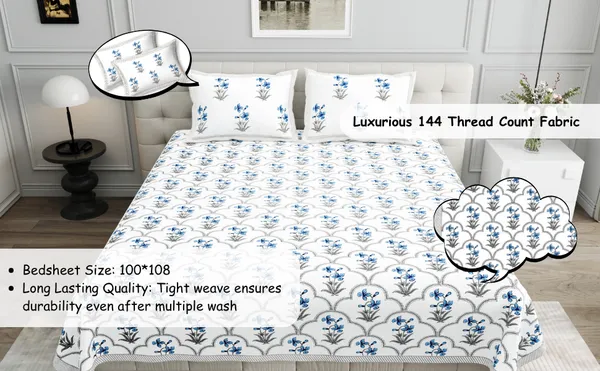 Elite_Tropical_Bloom_Blue_Cotton_Printed_King_Size_Bedsheet