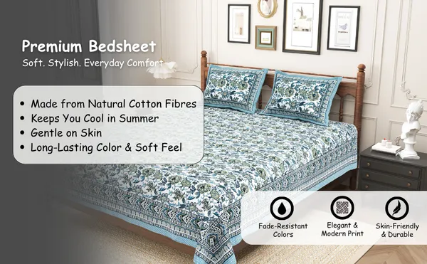 Elite_Botanical_Block_Blue_Cotton_Printed_King_Size_Bedsheet